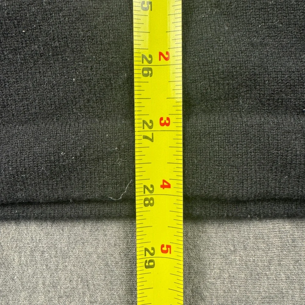 Banana Republic Cashmere Quarter Zip Sweater Mens XL Black Elbow Patches‎ Knit